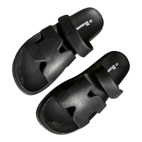 No Boundaries Women’s Black Double Strap Sandals Size 8 - Picture 1 of 9
